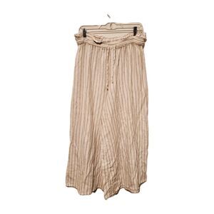 WORLD MARKET Pinstripe Palazzo Wide Leg Lounge Pants Cotton Coastal Boho Lg/XL